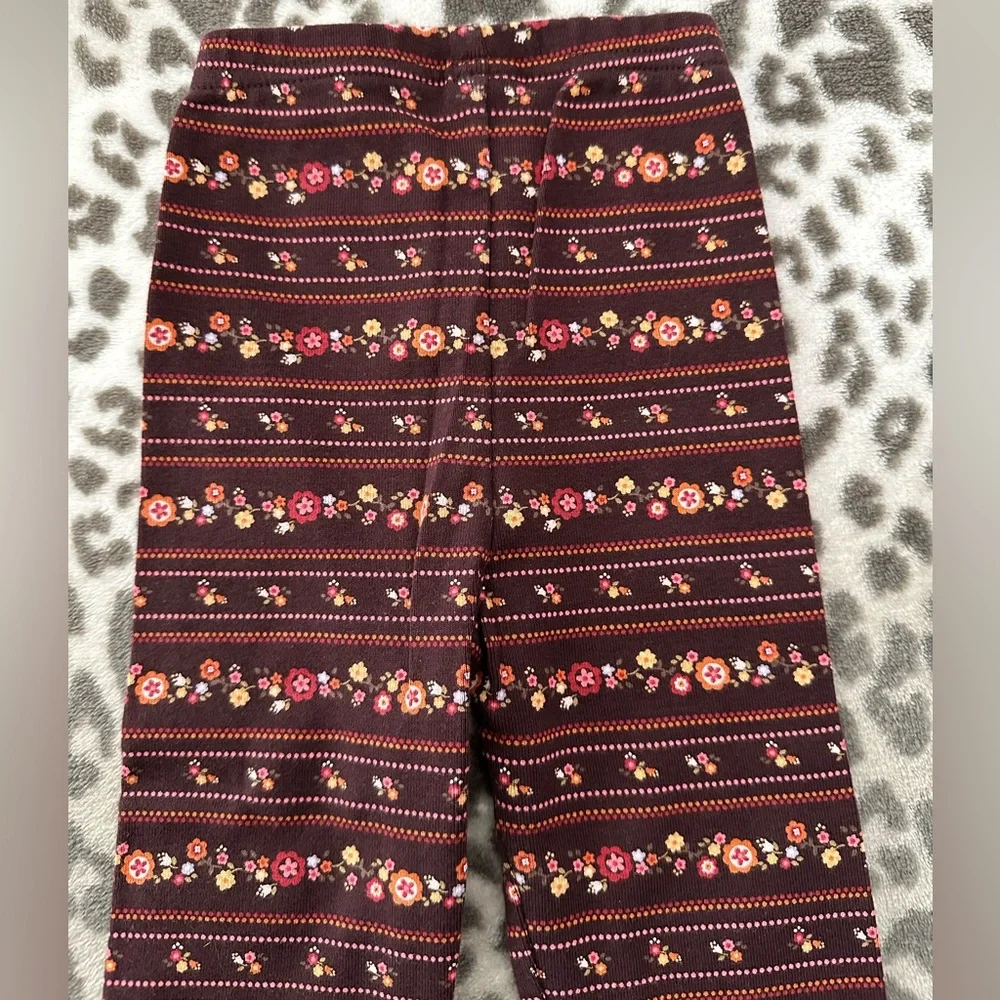 2006 NWOT Gymboree Floral Print Leggings in Brown Size 18-24 months Girls